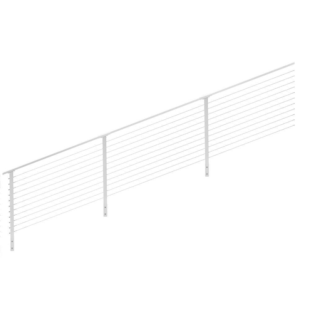 CityPost 24 ft. Stair Cable Railing, 36 in. Face Mount, White