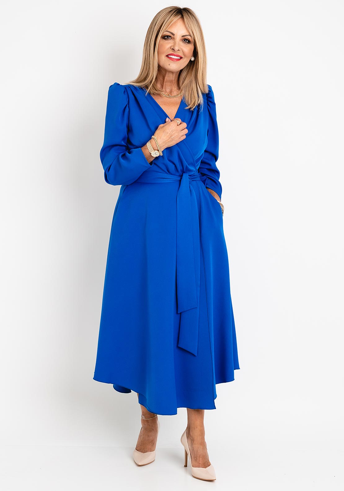 Coco Dolls Emo Wrap Maxi Dress, Royal Blue