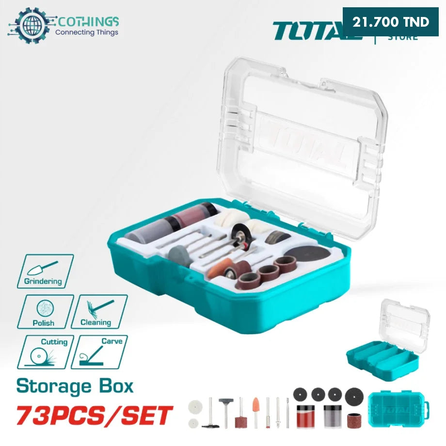 Coffret d’Accessoires pour Meule Droite – 73 Pièces – TAKMG7072
