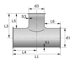 Metu-Form Abzweigstück 90° (Parallelflansch-System) NW 450/300