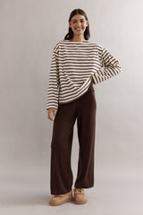 Caitlin Crisp Marina Boat Neck - Chocolate