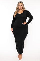 CULTURE CODE Dresses 1X / Black Plus Size Carlette Bodycon Maxi  Dress -Black