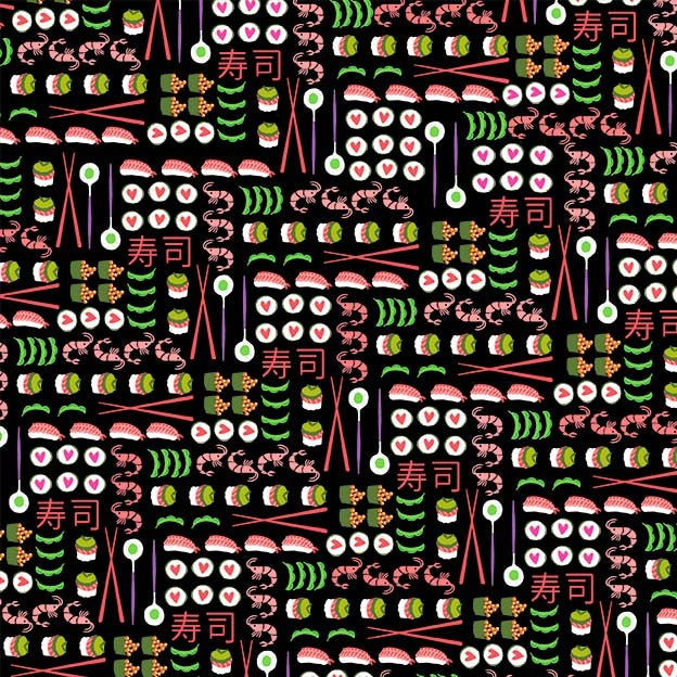I love Sushi from Geisha Girl collection by Michael Miller