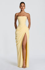 Cyra Maxi Dress - Lemon Dress XS Babyboo Fashion Premium Exclusive Design
