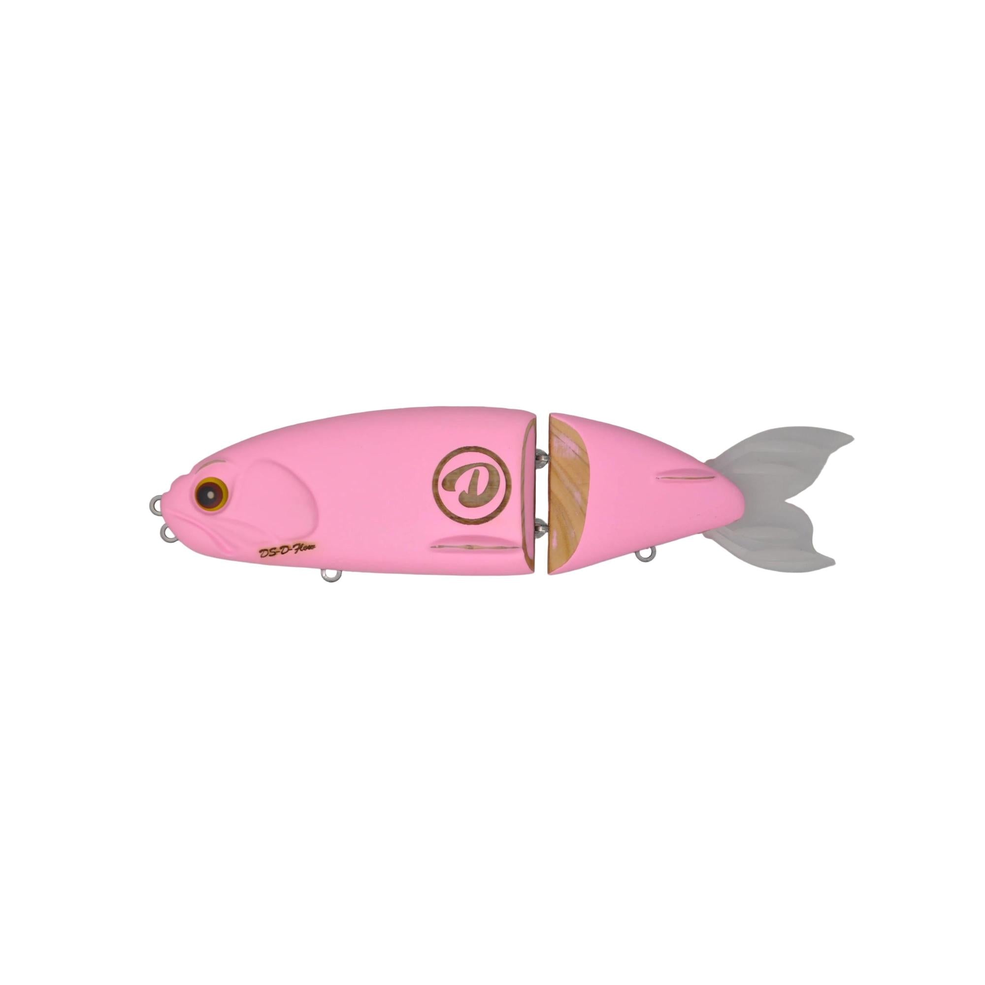 View of D-Flow Orosi 210 Wood Bait Swimbait Pink available at EZOKO Fishing
