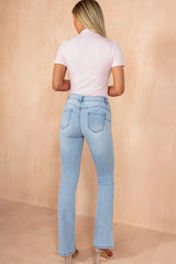 Janette Light Blue Push Up Bootcut Jeans