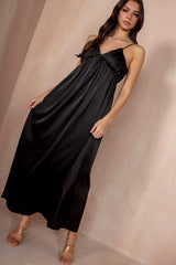 Louise Black Satin Dress