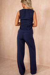 Jamie Navy Square Neck Waistcoat