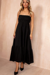 Tessa Black Cotton Cami Dress