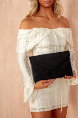 Diana Black Suedette Detachable Chain Bag