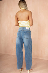 Raquel Yellow Satin Cowl Neck Top