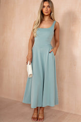 Henley Duck Egg Square Neck Scuba Dress