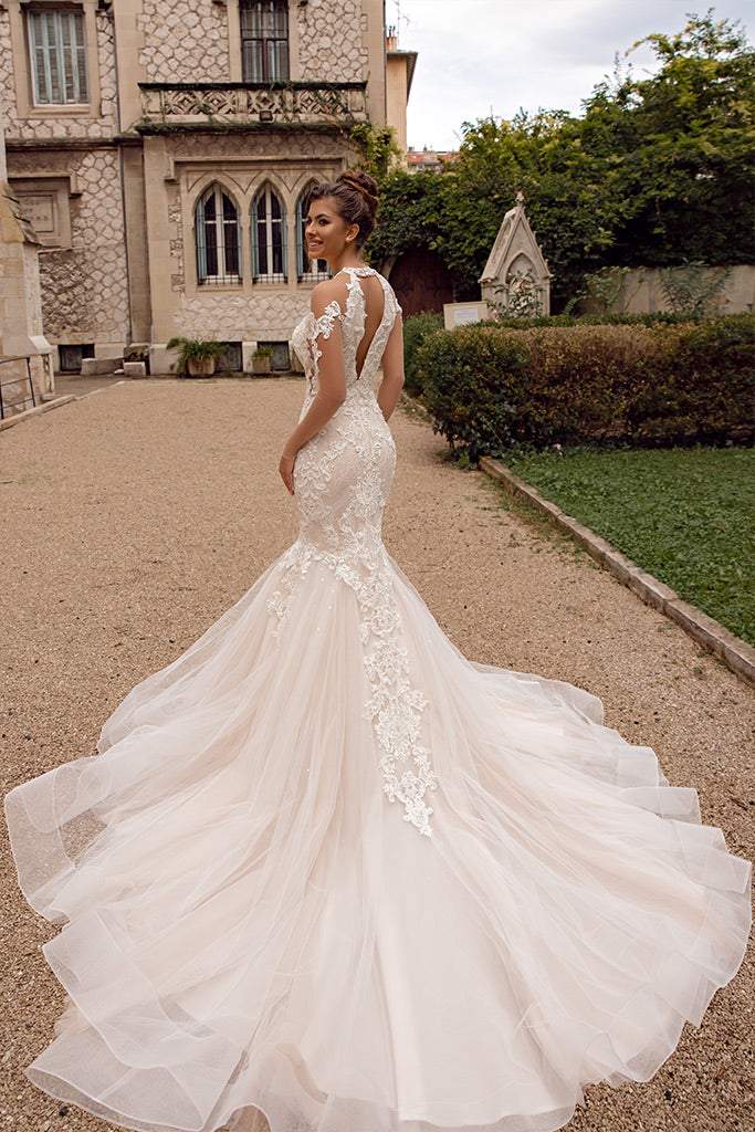 Eternal White Wedding Dress-danddclothing-Classic Elegant Gowns,Mermaid,Royal Wedding Dresses,White