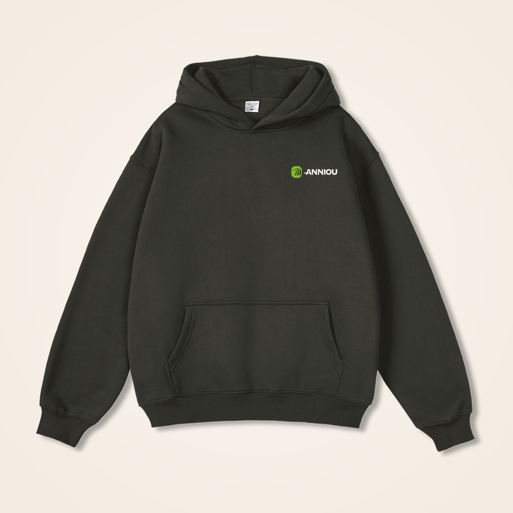 dark brown 350gsm fleece pullover hoodie