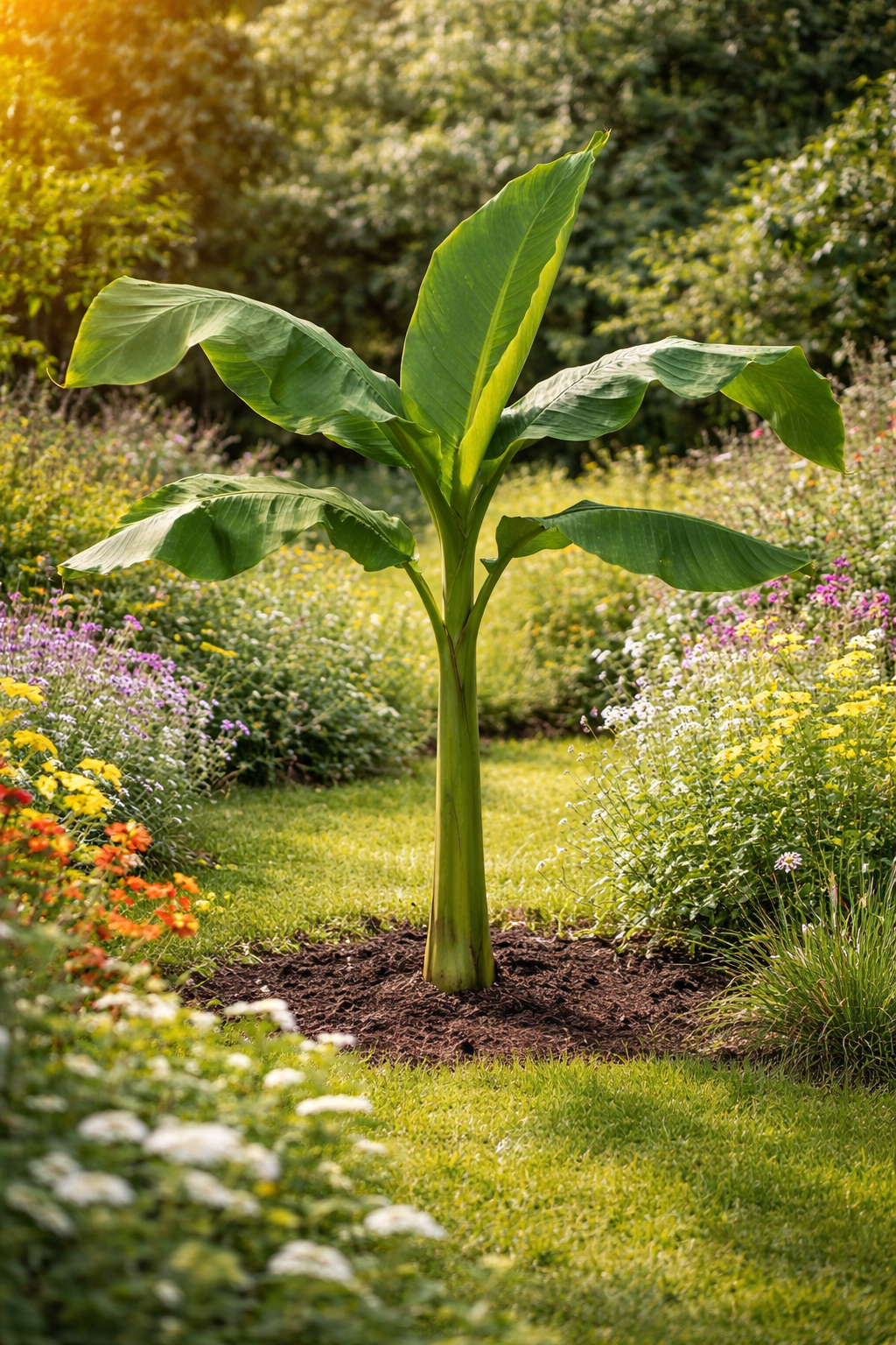 Musa Basjoo Winterharte Banane 100-140 cm Bananenpflanze winterfest schnell wachsend Gartenpalme