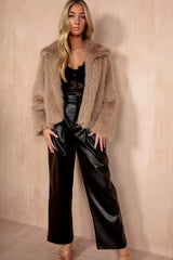 Koda Taupe Faux Fur Jacket