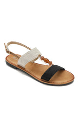 Donna Black Flat Sandals