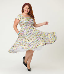 Disney Mickey & Friends Collection by Magnolia Place Plus Size Mickey Comics Swing Dress - Unique Vintage - Womens, DRESSES, SWING