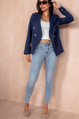 Haddie Navy Button Detail Blazer