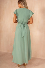 Nyla Duck Egg Belted Midi Dress