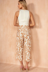 Tara Cream and Stone Jumpsuit