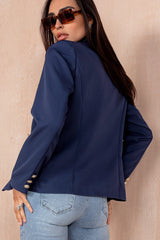 Haddie Navy Button Detail Blazer