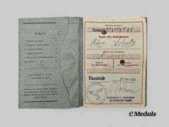 germany,_luftwaffe._a_wehrpaß_to_kurt_scholz,_k_i_a_over_france,_with_pilot’s_badge_award_document_e_medals__g61618_4