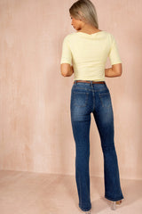 Veyda Yellow Boat Neck Top