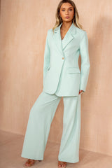 Jean Mint Split Back Blazer