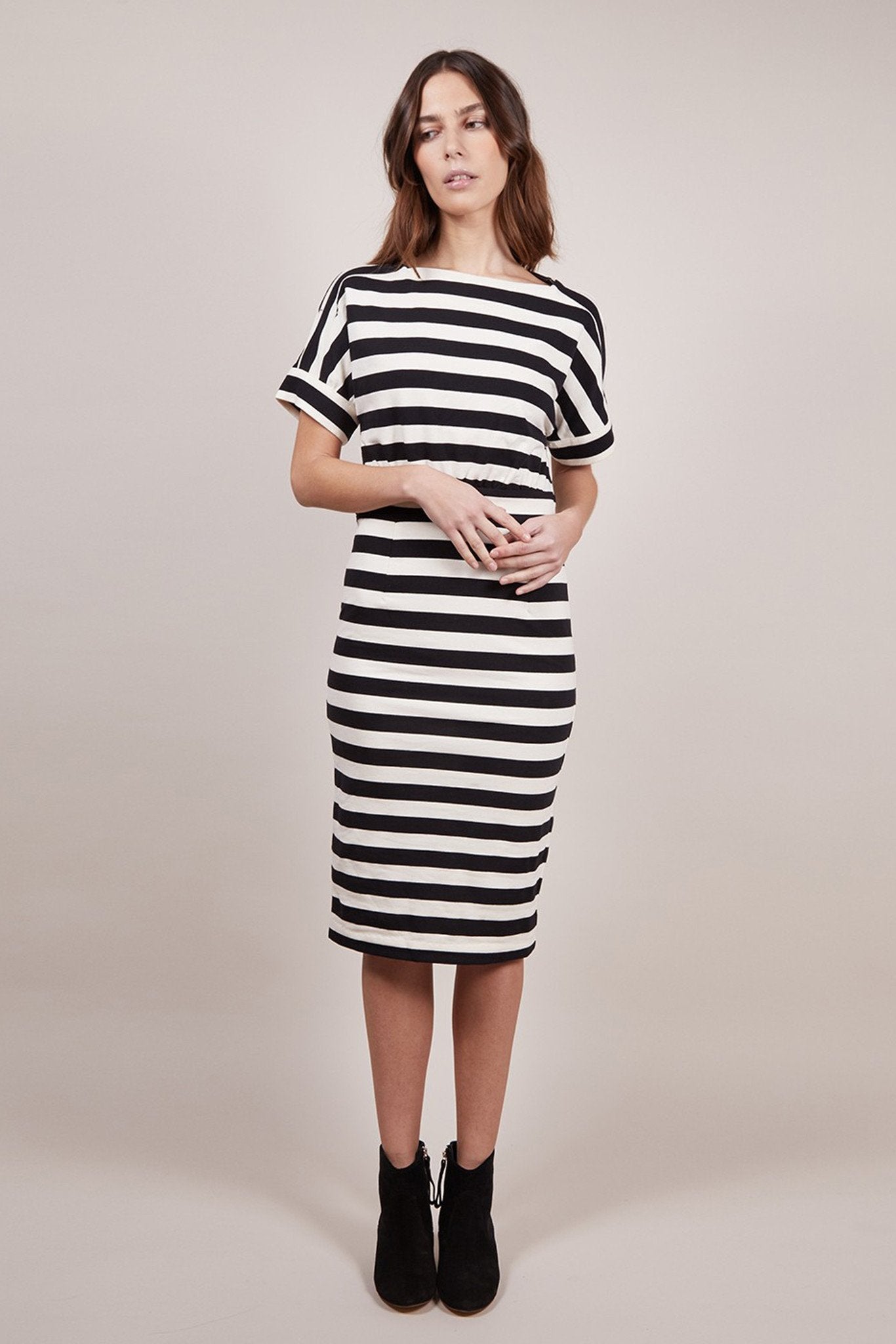 Easy Summer Striped Dress Black & White - Two Penny Blue