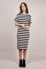 Easy Summer Striped Dress Black & White - Two Penny Blue