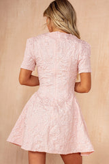 Quinna Pink Jacquard Structured Dress