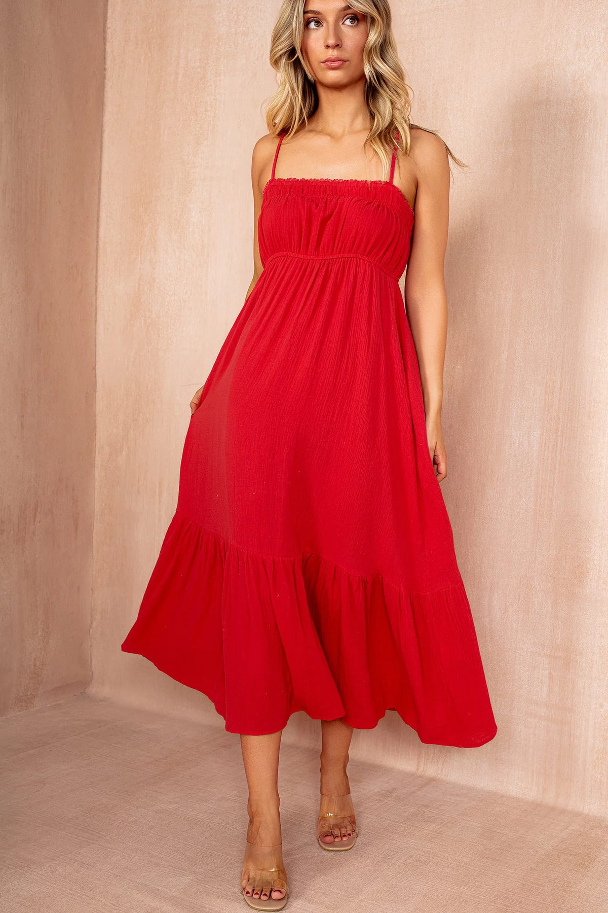 Tessa Cherry Cotton Cami Dress