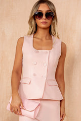 Juno Pink Square Neck Top