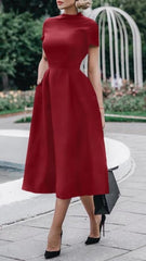 Elegant Vintage Fit Flare Prom Formal Retro Dress - Deb Shops