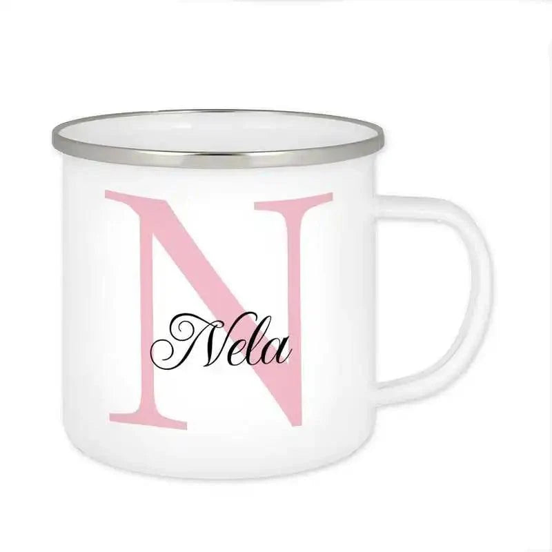 Emaille Tasse mit Namen | Motiv 3 | Nela - Druckerino