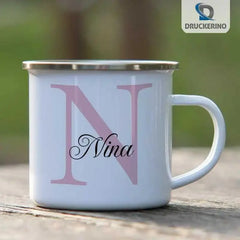Emaille Tasse mit Namen | Motiv 3 | Nina - Druckerino