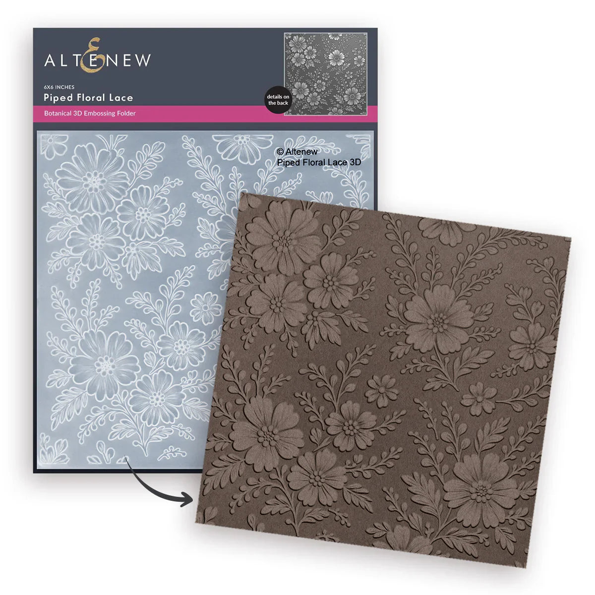Altenew  3D Embossing Folder  Piped Floral Lace