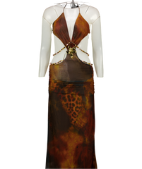 Jaded London Brown Vida Maxi Dress UK 8
