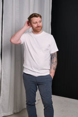Spencer Rib SS O-Neck Tee Bright White