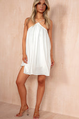 Jemma White Halterneck Floaty Dress