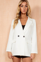 Nell White Double Breasted Blazer