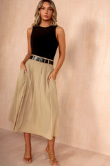 Haven Stone 2 in 1 Belted Midi Dress