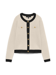 Vmoli Ls O-Neck Cardigan Birch W. Black