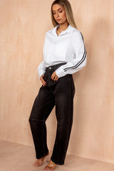 Brynlee White Cotton Striped Shirt