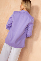 Maxine Purple Ruched Sleeve Blazer