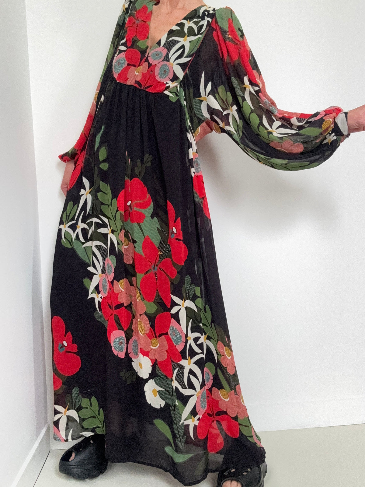 Anthropologie Floral V Neck Maxi Dress | Dresses