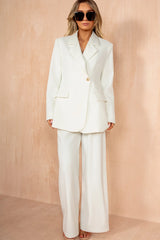 Jean White Split Back Blazer