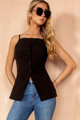 Kelly Black Longline Waistcoat