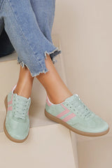 Alaina Green Suedette Trainers